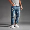 Ripped jeans för män Blå Svart Denim Mens Jean Homme Harem Hip Hop Plus Storlek Byxor 44 46 48 Mens Uomo Fashions Jogger Byxor CX200825