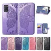 For OPPO A72 Case Dustproof PU Leather Cover Phone Stand Embossed Flower Butterfly with Magnetic Buckle(Model: A72)