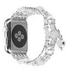 Noctilucence Agat Crystal Strap för Apple Watch Band 38mm 42mm 40mm 44mm Diamant Rostfritt Stål Kvinnors Armband för Iwatch Series 1 2 3 4