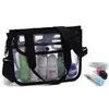 Fashion Black Women Summer Plastic Shoulder Bag Handbag Travel Tote Cosmetic Beach Toiletry Bath Storage Case