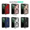 Custodie per porta anelli in metallo Custodie antiurto per staffa anti-caduta Cover posteriore per iPhone 11 12 Pro Max Samsung Galaxy S10 S20 Note20 S21