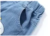 Pantaloni per bambini nuovi bambini cartone animato jeans bambini buca pantaloni denim baby elastico jean neonati vestiti 319a5540521