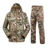 Camouflage Hiking Jackets Set Outdoor Waterproof Thermal Fleece Hunting Windbreaker Softshell Tactical Jacket