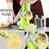 Manuell Vegetabilisk Cutter Slicer Köksredskap Multi-Functional Round Mandoline Slicer Potato Ost Köksdrang
