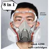 Gas Mask Respirator 6200 Rubber Fabric with Cartridge Painting Spray Protective Glasses Chemical Industry Decoration Protection