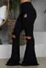 Designerinnen Frauen Denim Flared Long Hosenloch durchbohrte Jeans wässrige sexy Hosen Leggings Bodycon Streetwear Stylish Plus Size2786363