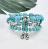 Fashion Bohemian Vinatge Silve Turquoise Green Bracciale Bracciale Bracciale Stata di gioielli fatti a mano per donne