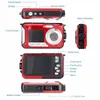 Appareil photo numérique étanche caméra sous-marine enregistreur vidéo Selfie double Sn caméra d'enregistrement DV (rouge)