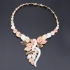 Mode Afrikanische Perlen Halskette Ohrringe Set Nigerian Frau Hochzeit Schmuck-Set Marke Dubai Gold Bunte Schmuck Sets