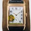 Meilleure version AN Reverso Flip des deux côtés Double fuseau horaire 2702521 Cadran blanc Cal.854A / 2 Montre mécanique à remontage manuel pour homme Montres en or rose