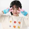 Vinter Barnens stickade handskar tecknad varm med fleece och förtjockade babyhandskar Woolen Barnhandskar Fem fingrar Varm Mitten Glove