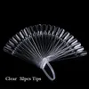 False Nail Tips Nature Clear Black Fan Finger Full Card Nail Art Display Practice Acrylic UV Gel Polish Tool Manicure MfDX5423329