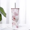 17oz Isolerat stål Skinny Tumbler med lock Halm Dubbelvägg Vakuum Förseglad resa Kaffe Tumblers Bussiness Gifts Muggar kan anpassas