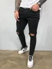 Nouveau jean slim hommes Streetwear détruit déchiré jean Homme Hip Hop cassé modis mâle crayon Biker Patch pantalon pour mens328v