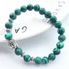 Urok Bracelets Klasyczne naturalne malachite z koralikami bransoletka niebieska lawa budda perła odpowiednia męska i żeńska przyjaciółka mecz 1