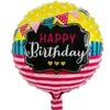 18 tum Aluminiumfolie Ballong Grattis på födelsedagen Runda Ballonger Uppblåsbara Airballoon Kids Barnleksaker Party Decoraciones Supplies 0 6MY C2