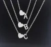 NEW 26 Intial Letter Alphabet Heart Pendant Necklace for Women Gold Silver Color A-Z Stainless Steel Necklace Chain HOT Jewelry Gift Epacket