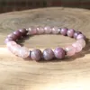 MG0913 Ny design Naturlig Lepidolite Mala Armband Natural Strawberry Quartz Energy Yoga Armband för kvinnor Bästa presenten till henne