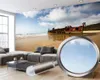 Commercio all'ingrosso Carta da parati 3d Paesaggio romantico Carta da parati murale 3d Bellissimo paesaggio da spiaggia Carta da parati fotografica 3D personalizzata Decorazioni per la casa