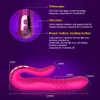 Вибратор фаллоимитации Автоматическое телескопическое вращение нагревание 10 скоростей вибрация G-Spot Clitoris Vaginal Massage Sex Toys для женщин