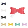 Girls solid Hairbows leather Hairpins Women Hair Ties Holder Big Bows Hair Clips Baby Barrettes Student Party Hair Headress 12colo9743226