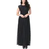 maxi abiti vintage in pizzo plus size 6XL senza maniche pannello in poliestere lunghezza del pavimento abito casual da donna alla moda con collo a forma di O