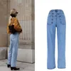 Hoge taille vrouw casual losse jeans vrouwen denim broek rechte katoen vintage vriend chic lange broek streetwear