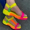 Женские сандалии повседневная обувь летние женские туфли женская платформа крючка пляж Комфорт женщина Rome обувь11394361