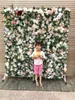 사용자 정의 3D 효과 믹스 플랜트 꽃 벽 매트 인공 플로랄 요가 가게 장식을위한 장미 패널