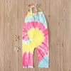 Baby Girls Tie Dye Strap Romper Ins Tiedye Sling Sleeveless Jumpsuits 2020 Summer Fashion Boutique Kids Climbing Clothes M25767805585