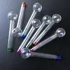 10 pièces Pyrex brûleur à mazout tuyau multicolore fumer tuyaux petite main droite Tube tabac fumée verre tuyau SW17