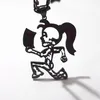 Stainless Steel Hatchetman BLACK juggalette Skeleton 2 S steel CHARM INSANE CLOWN POSSE TWIZTID RARE &black Curb chain neckl326D