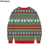 Maglioni da uomo Coppie unisex Ugly Christmas Xmas Girocollo Pullover Felpa 3D Divertente scoiattolo Stampato Maglioni natalizi