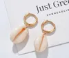 Sea Shell Earrings For Women Gold Silver Color Metal Shell Cowrie Statement Earrings 2020 Summer Beach Jewelry Shell earrings GB848