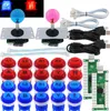 Oyun Denetleyicileri Joysticks Arcade Joystick PC 2 Oyuncu DIY Kit LED düğmeleri Microswitch 8 yollu USB Kodlayıcı Kablosu Mame Ahududu Pi1