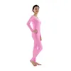 Damska Lycra Spandex Plus Size Full Body Dance Ballet Gimnastyka Leotard Catsuit Dorosły Czarny Z Długim Rękawem