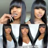 Meetu Straight Remy Human Hair Wigs with Bangs 30 32inch Fringe None Lace Wig Colored Brazilian for All Ages Natural278117224