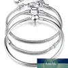 Hot Koop 925 Sterling Silver Love 3mm Snake Chains 17-21cm Armband Bangle Fit Europese Kralen Charm Mode DIY Sieraden Accessoires