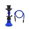 TOPPUFF portátil viagem inteira Hookah Set Incluir vidro de garrafas Shisha bacia Hookah mangueira com haste de metal bacia bandeja Silicone Seal Spacer