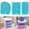 3 stks / set Bakken Gebak Gereedschap Plastic Dough Mes Icing Fondant Schraper Decorating Plain Smooth Jagged Edge Spatulas Cutters Cake Tool