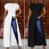 Casual Dresses VONDA Summer Dress Women Sexy Split Hem Maxi Long Party Blouse 2021 Female Office Ladies Sundress Vestido Plus Size