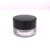 Tarro de cristal 3g 5g Crema con cera Negro Tapa de la botella de aceite Embalaje vacío frasco de vidrio para cosméticos Para cera Dab pluma