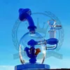 Bong Oil Rigs narghilè Bent Neck Bubbler Tubi per l'acqua in vetro 8 tubi viola verde blu nero