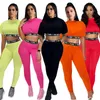 2020 Summer Women Tracksuis Suit Split Two Pieces Set Vêtements Causal pour un crop top court et un pantalon de crayon tenue