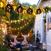 Lampes solaires de lanterne de guirlande lumineuse LED guirlandes suspendues à flamme scintillante avec 8 boules pour jardin