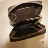 럭셔리 디자이너 기운찬 짧은 지갑 여성의 지퍼 브라운 지갑 모노 그램 Canvers 가죽 체크 무늬 지갑 60067