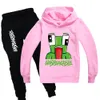 Teen Kids Novelty Hoodies Set di felpe a maniche lunghe e pantaloni da jogger set di tute da pista rosa nera per bambini ragazze ragazze9571448