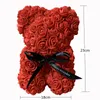 Rose Bear Dolls Między wielokolorowym Artesticial Flower Flower Flower Teddy Bear Walentynki Prezent urodzinowy przyjęcie