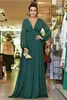 Elegant Empire Waist Chiffon Prom Dresses Women V Neck Long Sleeve A Line Formal Evening Party Gowns Plus Size Special Occasion Dress