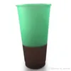 700ml Color Changing Cups 24oz Cold Cups Color Changing Tumbler with Straw Ecofriendly coffee Tumbler Travel cold cups 5pcs/set